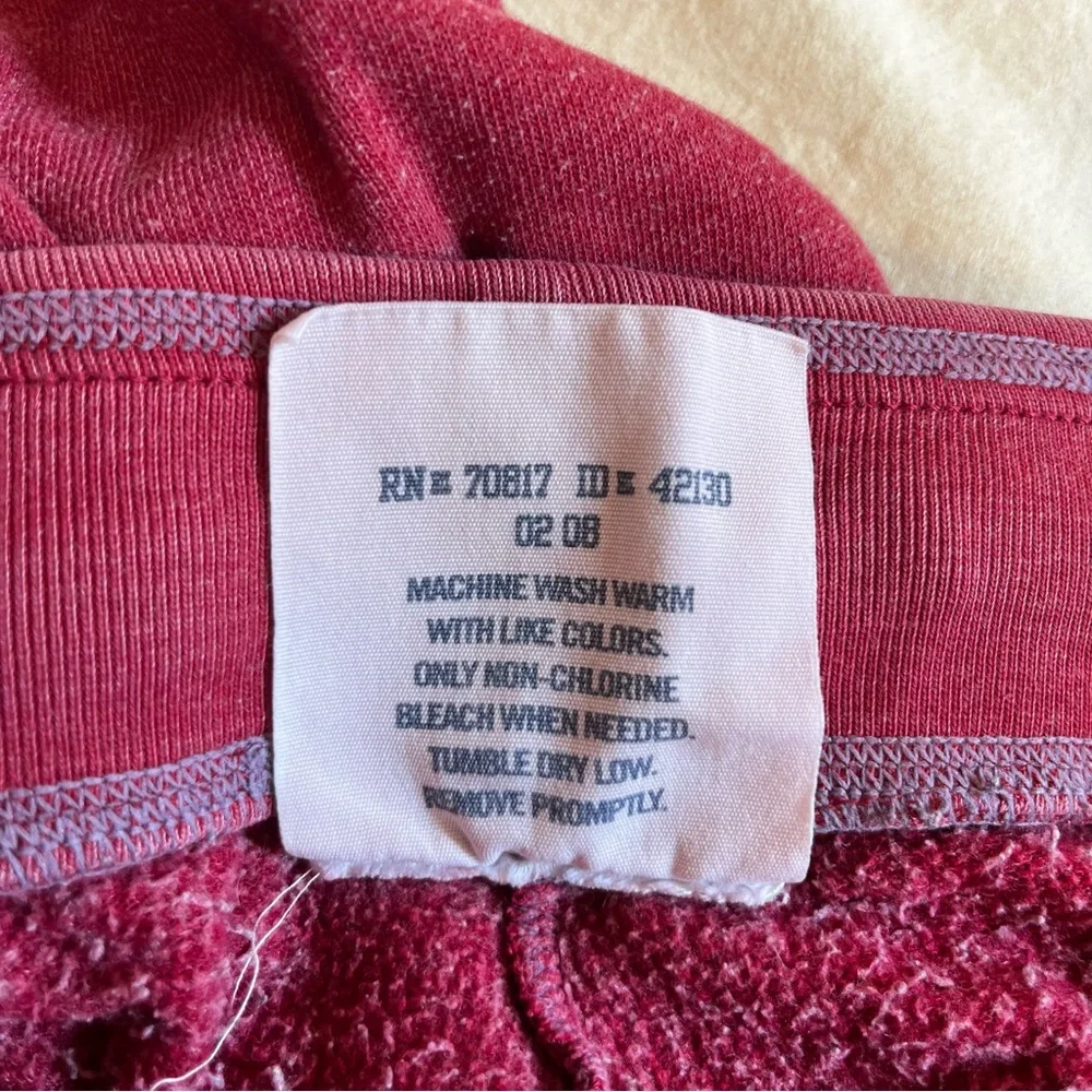 RARE Vintage PINK Joggers Faded Red with Patches and White Piping Size M - Picture 4 of 12